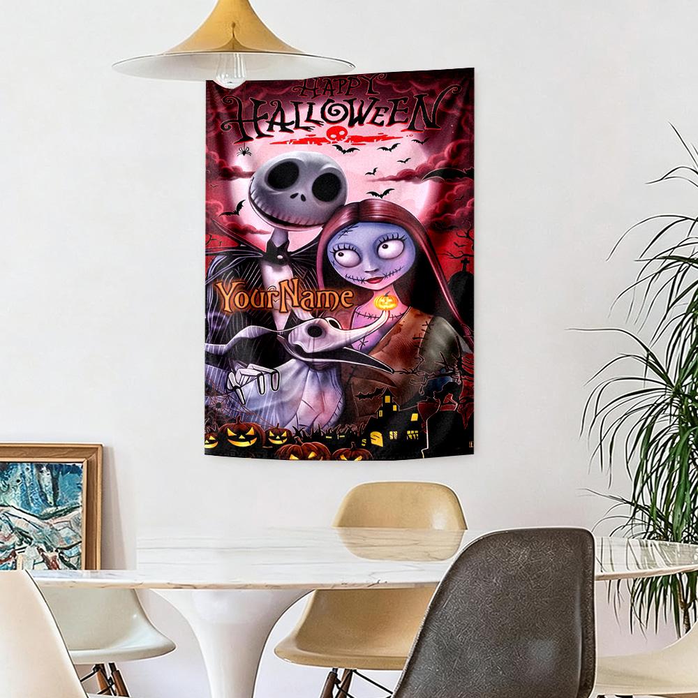 Christmas Nightmare Custom Your Name Wall Decor Tapestry Art For Pet Memorial Birthdaywedding Party Backdrop Family Gift