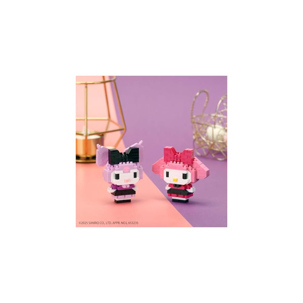 Kawada Nano Block Kuromi Dress Up Set 3x10.5x18cm for Ages 12 and Up Interior Hobby Building Toy
