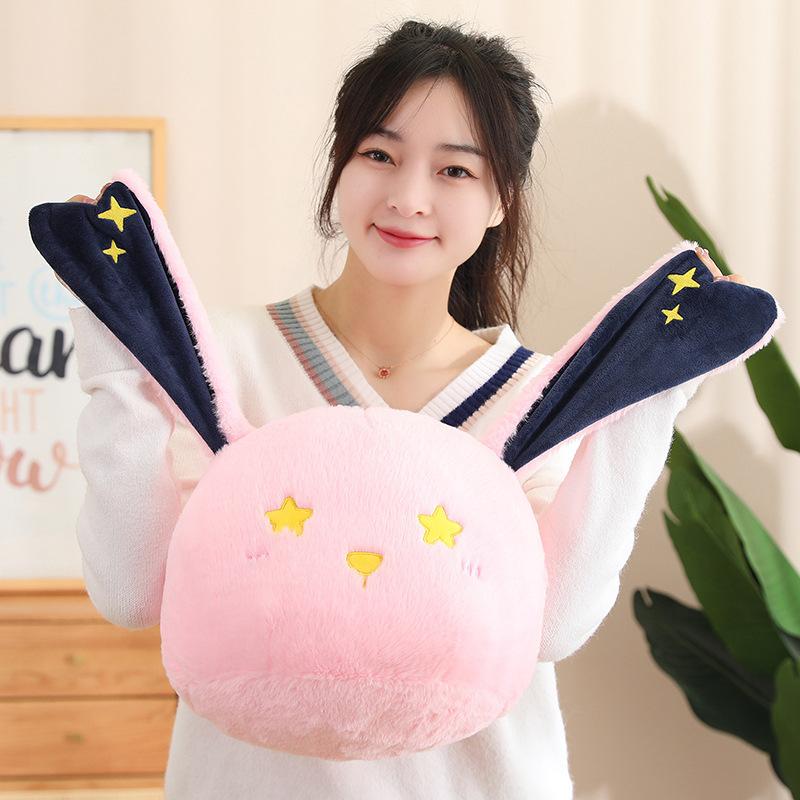 Cute Starry Sky Rabbit Dumpling Throw Pillow Large Bunny Plush Doll Lazy Bed Big Pillow Girl Sleeping Doll