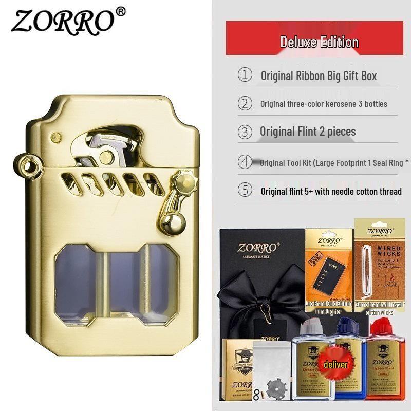 Zorro 786 Cyber Mecha Transparent Oil Tank Semi-automatic Kerosene Lighter