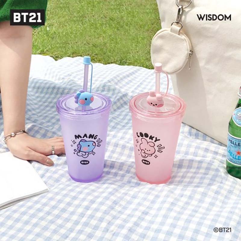 BT21 Minini Figur Eisbecher Strohbecher Kaltbecher Offizielles Authentisches