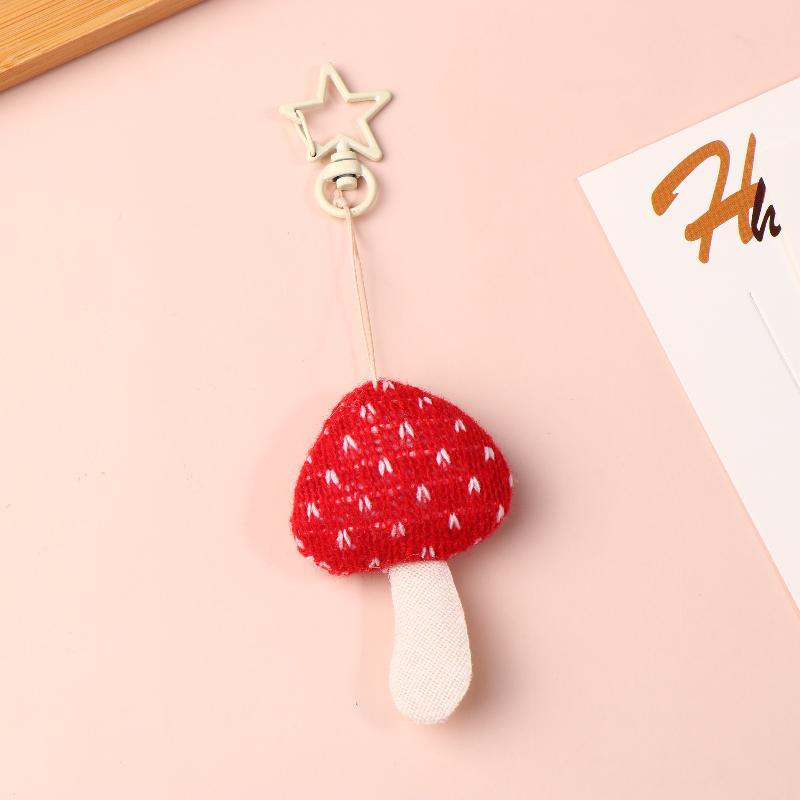 Waldstoff Pilz Schlüsselanhänger Taschenanhänger Schlüsselring Einfach Alles-Passend Taschen Dekoration Zubehör