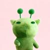 10cm Green Alien Cat Plush Toy Poseable Red Scarf Alien Kitten Toy Bag Charm  Anime Fans Gifts