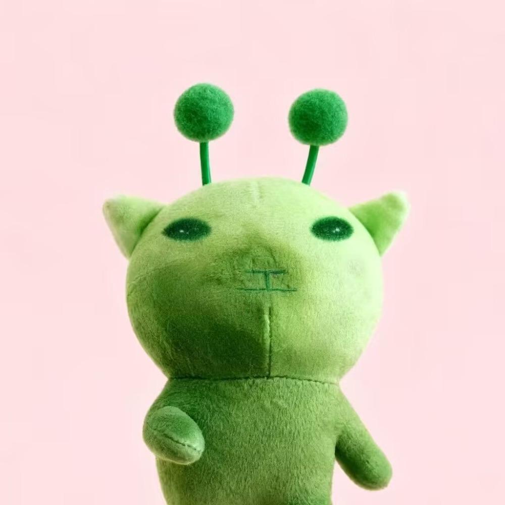 10cm Green Alien Cat Plush Toy Poseable Red Scarf Alien Kitten Toy Bag Charm  Anime Fans Gifts