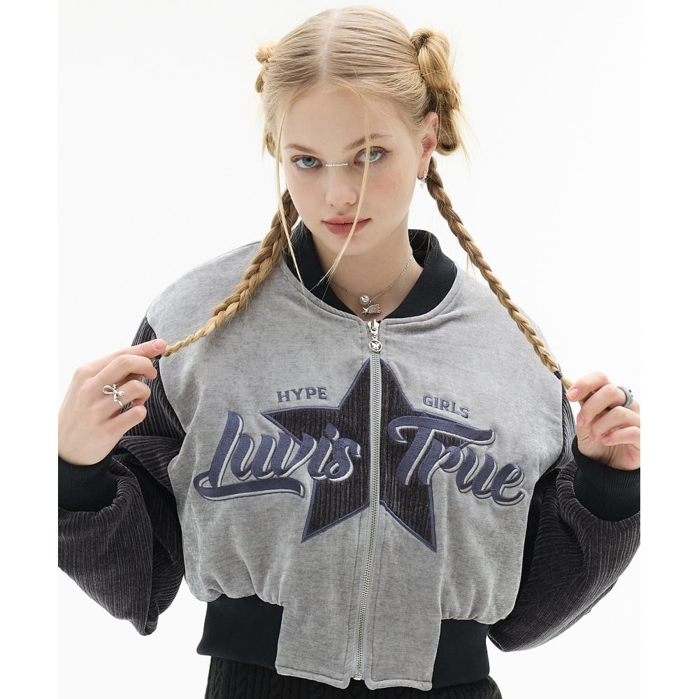 

УКОРОЧЕННАЯ КУРТКА LUV IS TRUE VLСЕРЫЙ