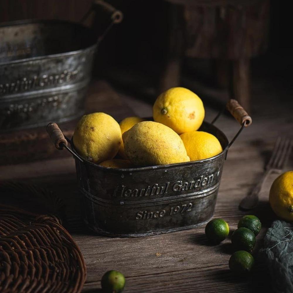 1 STK Metall Aufbewahrungskorb Eisen Vintage Aufbewahrungsbox Blumentopf Blumen Backkorb Aufbewahrung Deko Obstkorb Metall Aufbewahrungskorb