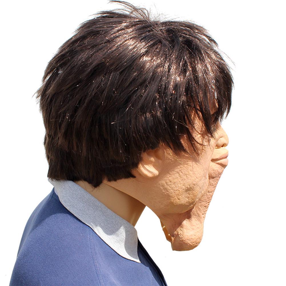 Funny Head Cover with Double Chins Cosplay Full Head Cover for Holiday Costume Party