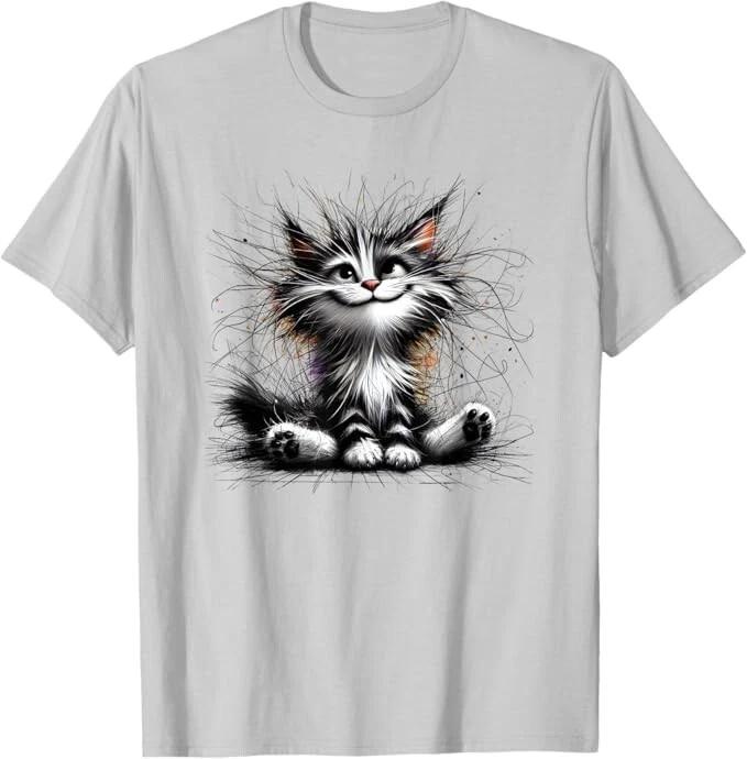 Funny cat art print Unisex T-Shirt
