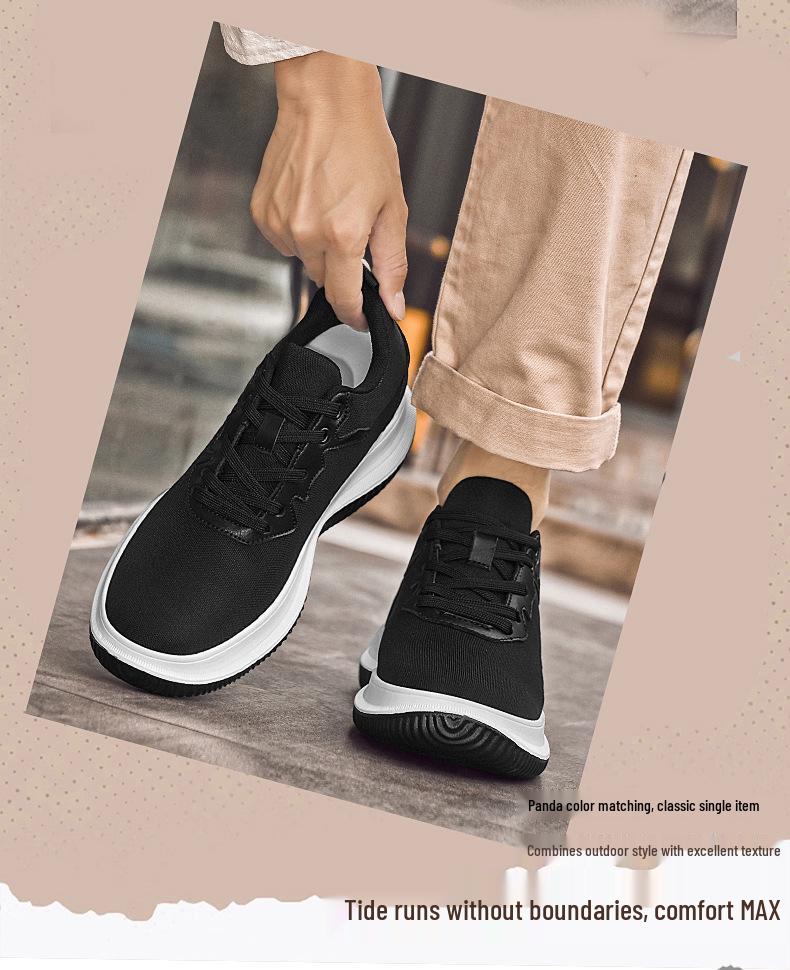 Men's 8CM Height Boost Casual Shoes - Breathable Mesh, Lightweight, Shock-Absorbing, Dad Style for Autumn