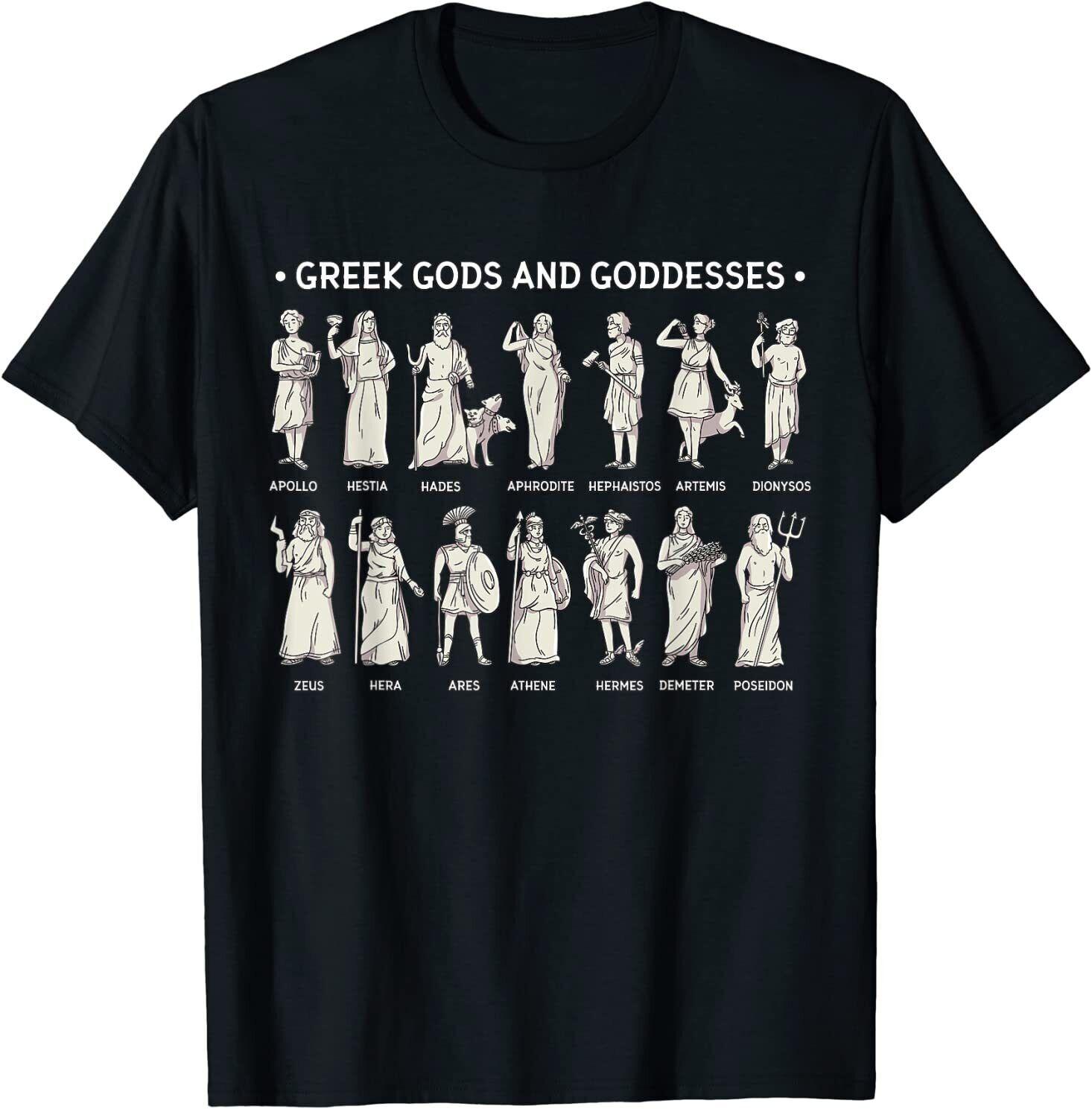 Greek Gods And Goddesses Ancient Greece Mythology T-Shirt S-5XL L