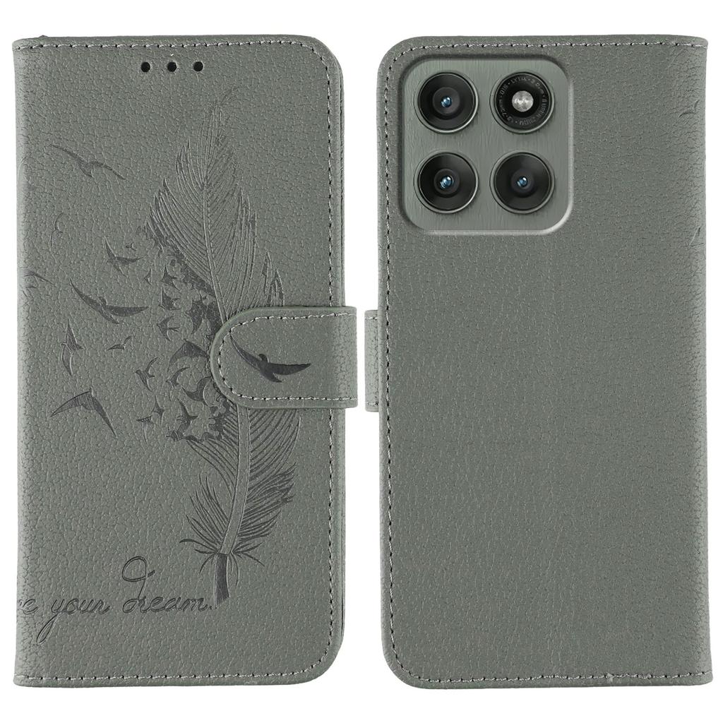 Für Motorola Edge 60 Pro 5G Hülle Federabdruck PU Leder Brieftasche Handyhülle