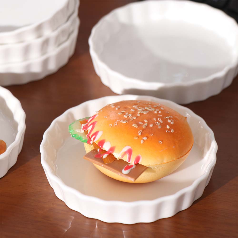 6 szt. Płytkie ramekiny do creme brulee Ceramiczna forma do pieczenia ciasta Naczynia do gotowania na parze jajek Pudding