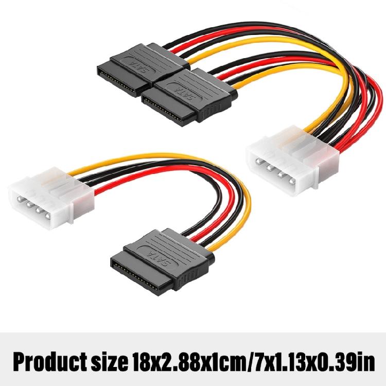 to IDE Power Cable 4 Pin to 15 Pin Power Cable 15 Pin Male to Female Cable Y-Cable Adapter
