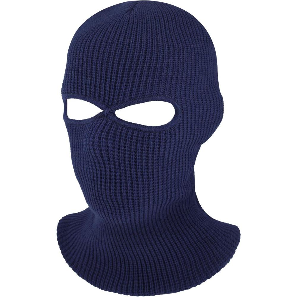 3-Hole Knitted Full Face Cover Ski Mask, Adult Winter Balaclava Warm Knit Full Face Mask for Outdoor Sports
