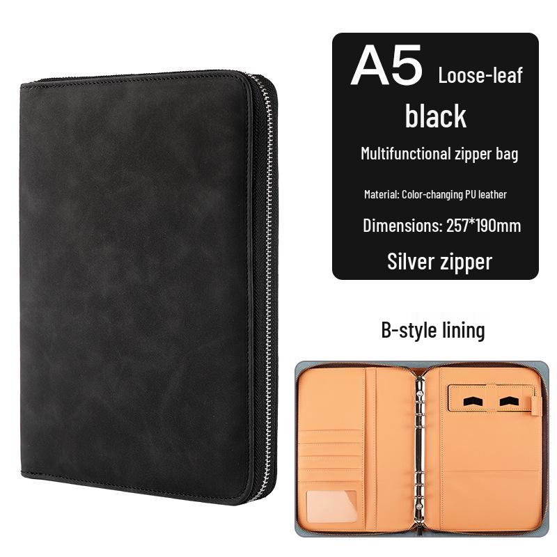 Custom Business Notebook with Zipper Bag - Multifunctional A6/B5 Notepad & Manager Folder