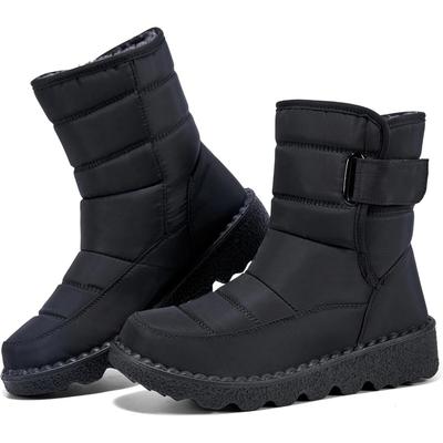 Womens Winter Snow Boots with Warm Fur Lining Comfortable Booties Non Slip Waterproof Outdoor Shoes