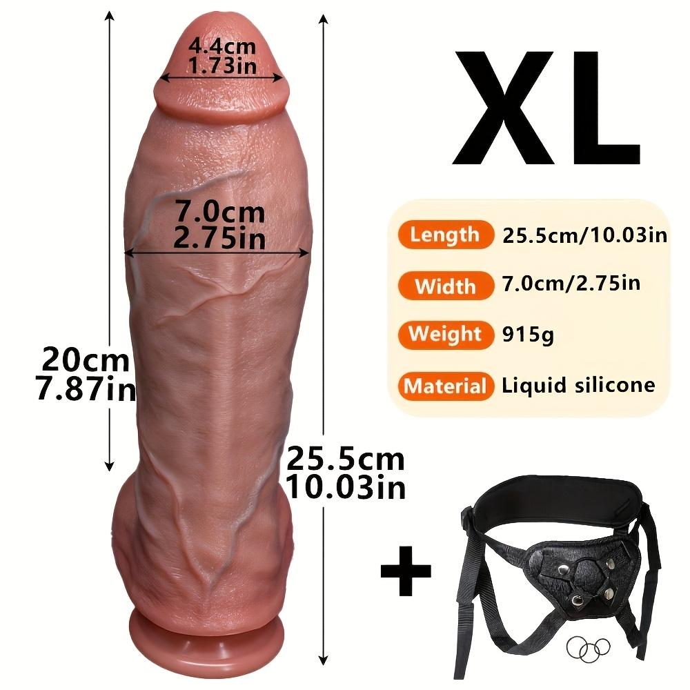 Wearable Realistic Silicone Dildo, Huge Thick Skin Feel Penis Toy with Strong Suction Cup, Hands-Free G-Spot Stimulator for Couples