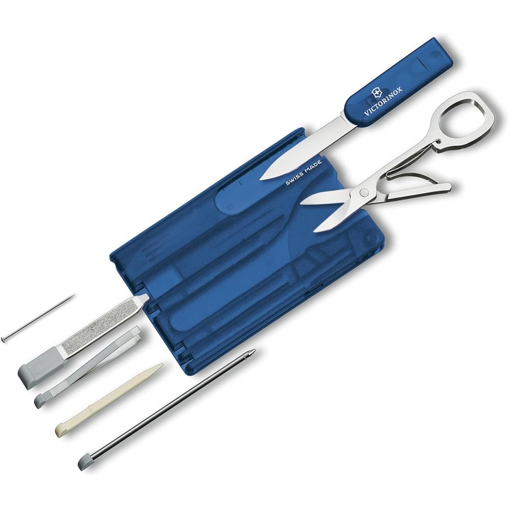 

Victorinox SwissCard Classic Полупрозрачный синий Мультитул с ножницами и ручкой 10 функций Компактный швейцарский армейский нож