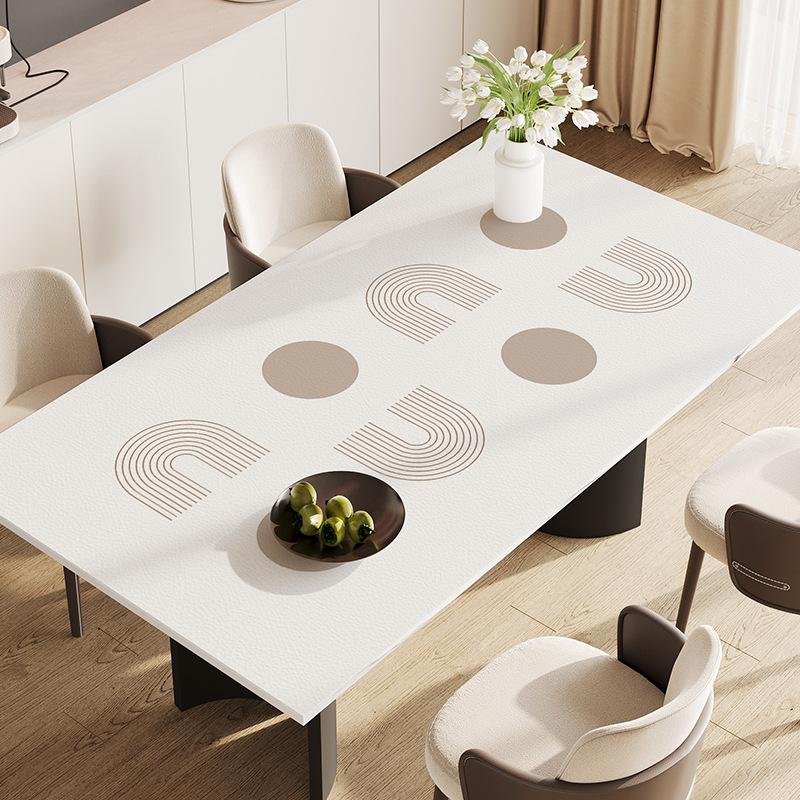 Dining Table Mat Oil-Proof And Waterproof Coffee Table Tablecloth Table Mat Light Luxury Advanced Sense Leave-In Tablecloth Desktop Pvc Protective Mat