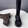 Zimowe Damskie Buty Rycerki Wysokie Modne Zamki z Tyłu Eleganckie Damskie Buty na Platformie Płaskie Długie Buty Krótkie Pluszowe Obuwie Damskie