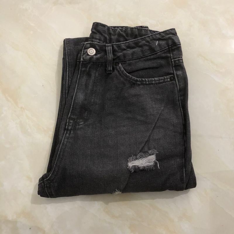 Japanese Single Denim Spring and Autumn Women's High Waist Zipper Daddy Pants