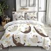 Sloth Duvet Cover Plants Bedding Sets,Microfiber Quilt Cover with 2 Pillowcases 50x75 Cm, Comforter Cover Suitable for Adults