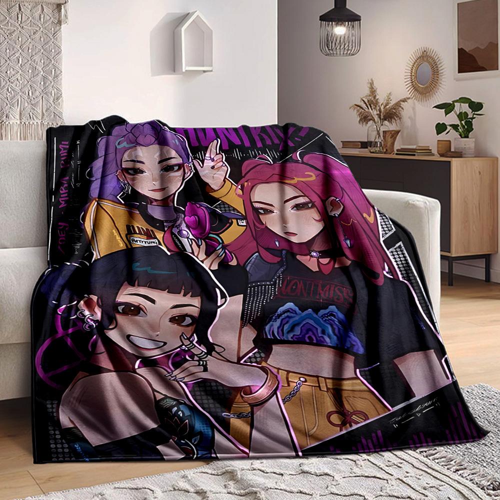 

1pc Huntrix, K POP Soft Comfortable Blanket Digital Print, All Season Multipurpose Knit Fabric Bedding, Office, Sofa Home Decor Blanket 80cm×120cm