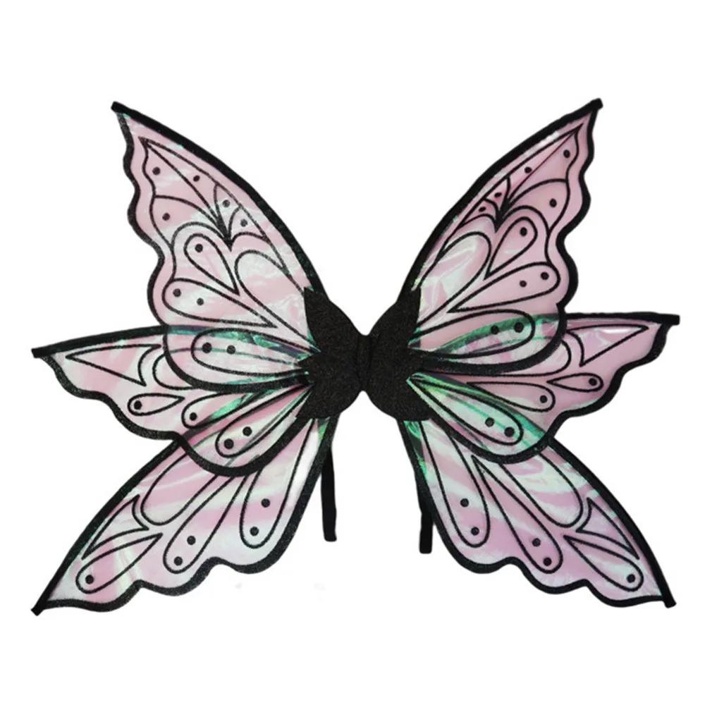 Fairy Wings Organza Butterfly Wings for Girls Sparkling Angel Wings Fairy Costume for Halloween Dress Up Party Favor Gift