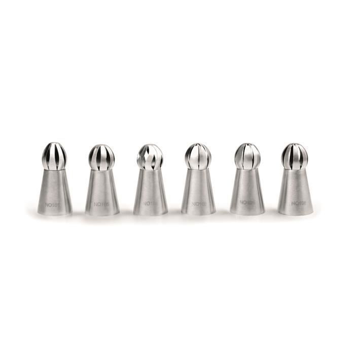 IBILI 252100 Set 6 Embouts Sphériques, INOX, Argent, 6 x 3 x 3 cm