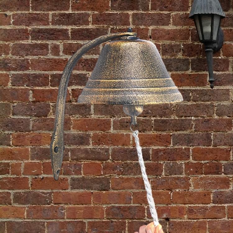 Elegante Schmiedeeisen Antike Türklingel mit Seil Vintage Tischglocken für Kirche Häuser Eingangstor Garten Dekoration Geschenk
