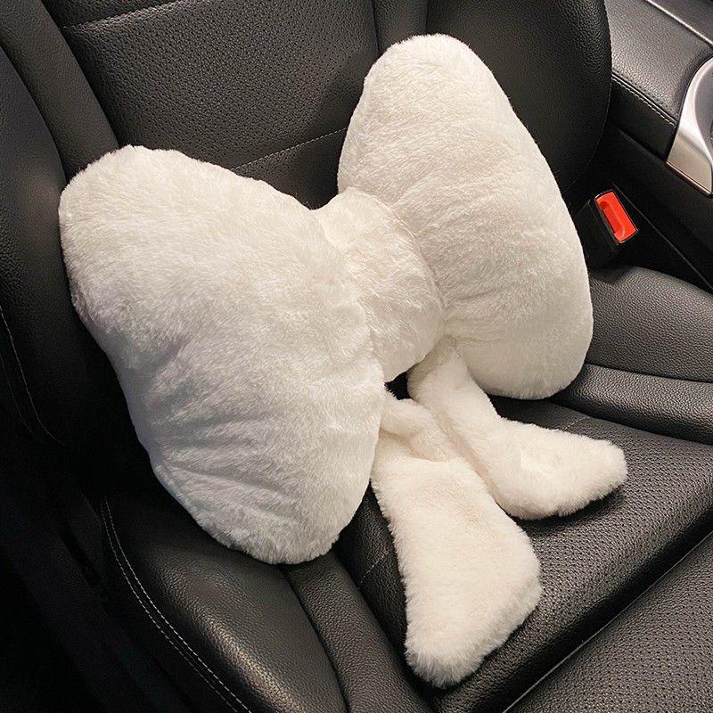 Car Headrest Bowknot Neck Support Pillow - Cervical Seat Cushion Pair