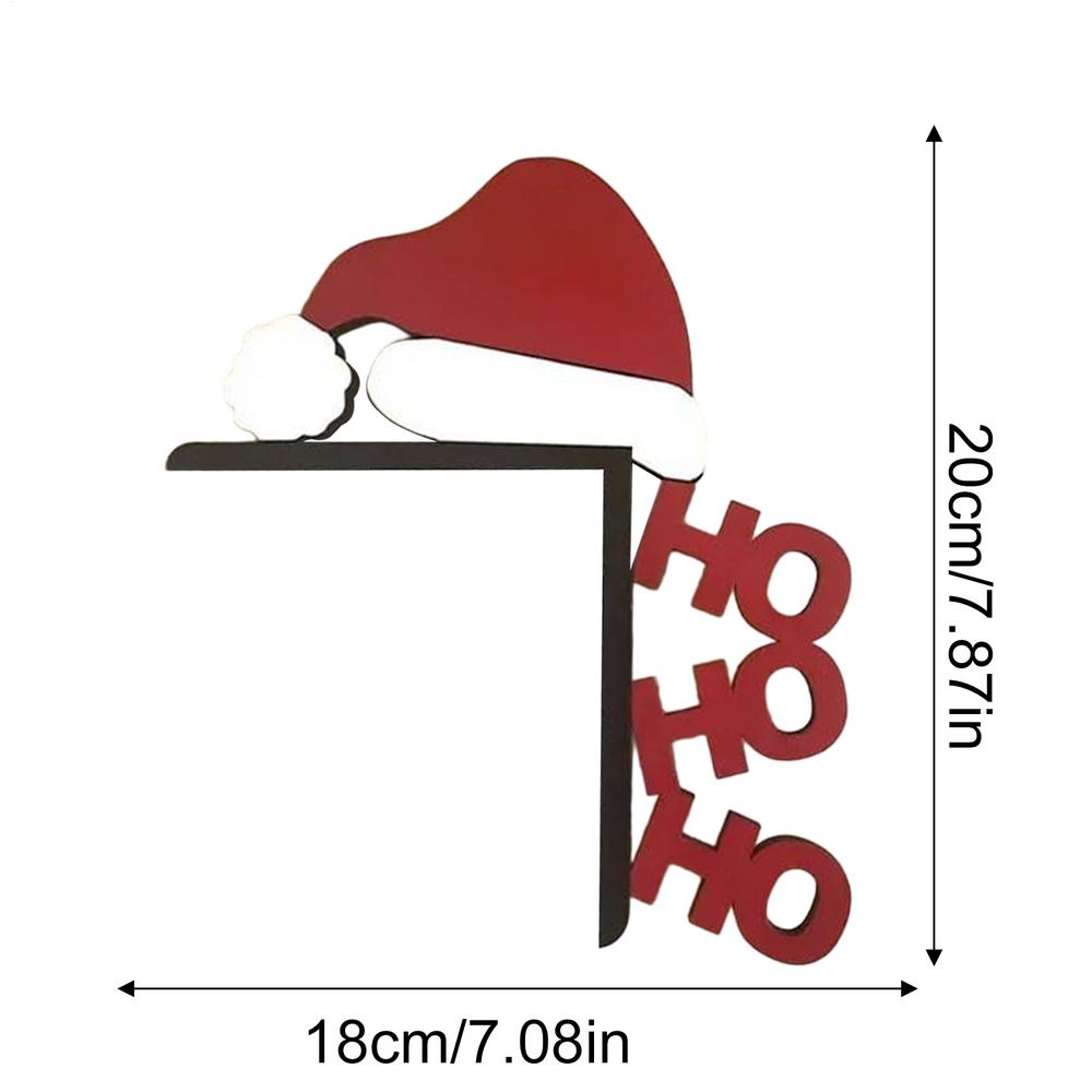 Christmas Door Frame Decoration Cartoon Wooden Christmas Decorations Happy New Year 2025 Door Frame Trim Wood Xmas Decor