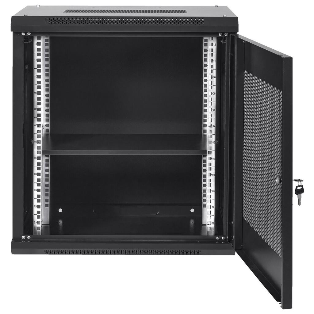 12U Wall Mount Network Server Cabinet, 15.5'' Deep, Server Rack Cabinet Enclosure, 200 lbs Max. Ground-mounted Load Capacity, with Locking Door Side