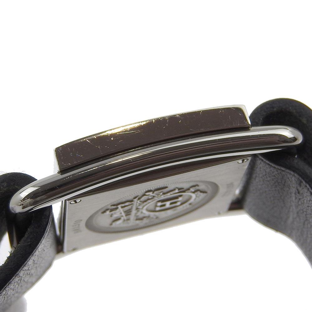 HERMES Valenia Watches BA1.510 WhiteDial Stainless Steel/Embossed Leather Quartz Analog display Women Used