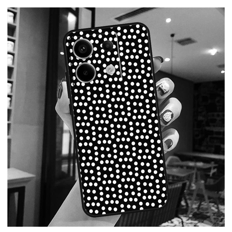 

Черно-белый чехол в горошек для Xiaomi Redmi Note 13 Pro 12 11 9 10 12S 11S 10S 9S Redmi 13 12 10C 12C 13C чехол Redmi 12 4G