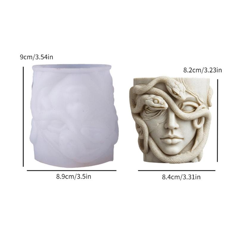 Sculpted Gorgon Silicone Craft Mould Artisticd Planter Gift Boxes Handmade Decorations Demolding Crafting Accessory