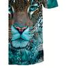 Animal 3D Printed Leopard Print Fashion Personalized Top O-neck Short Sleeved T-shirt