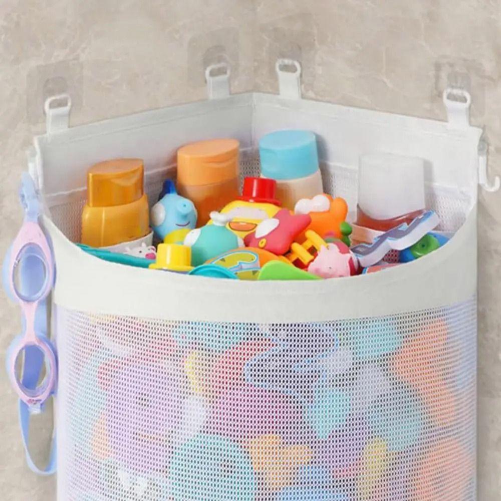 Wall Hanging Baby Bath Mesh Bag Large Capacity Kids Toy Storage Basket
