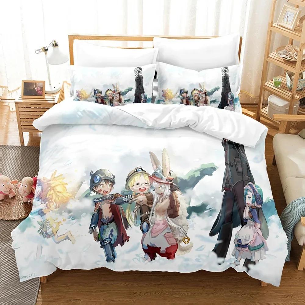 

3D Аніме Зроблено в Безодні Постільна білизна Набір підковдри з наволочкою Двоспальний Повний Двоспальний Королівський Постільна білизна Постільна білизна Для домашнього текстилю EU Single(135*200cm)3pcs