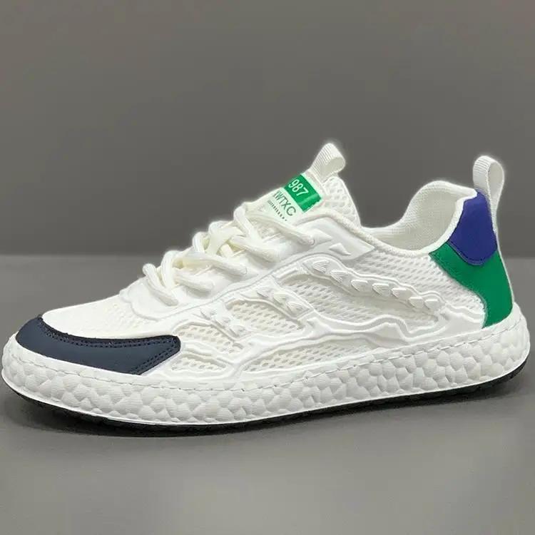 Mesh Breathable Casual Shoes 2024 Fashion Tide Shoes Soft Bottom Lightweight Men Sneaker Flat Comfort Board Shoes Non-slip Tenis