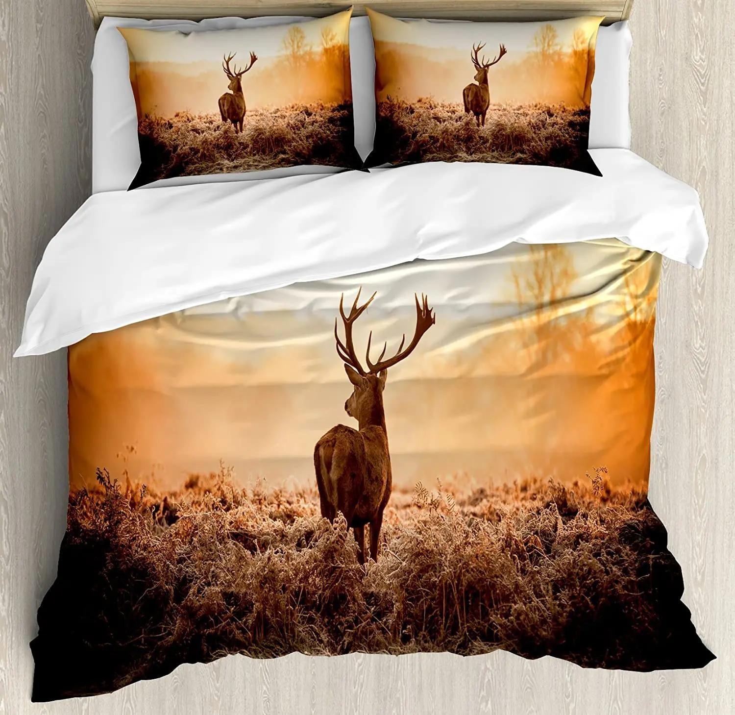 

Forest Animal Deer Birch Maple Grass Duvet Cover with Pillow Case Custom 3pcs Bedding Set Quilt Cover Double Bed Home Textile EU single(135x200cm)