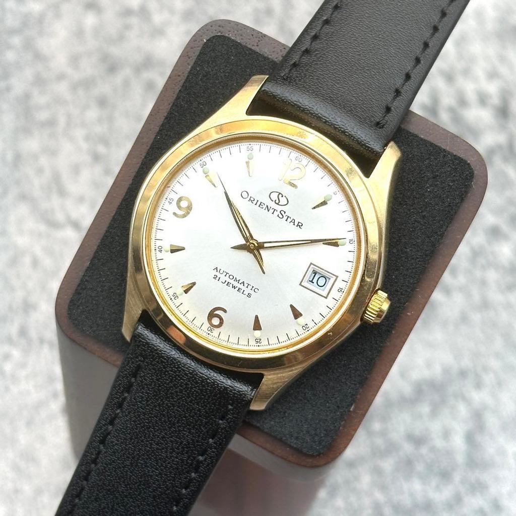 Used Orient Star 21 Stone Date Back Skid Automatic Watch