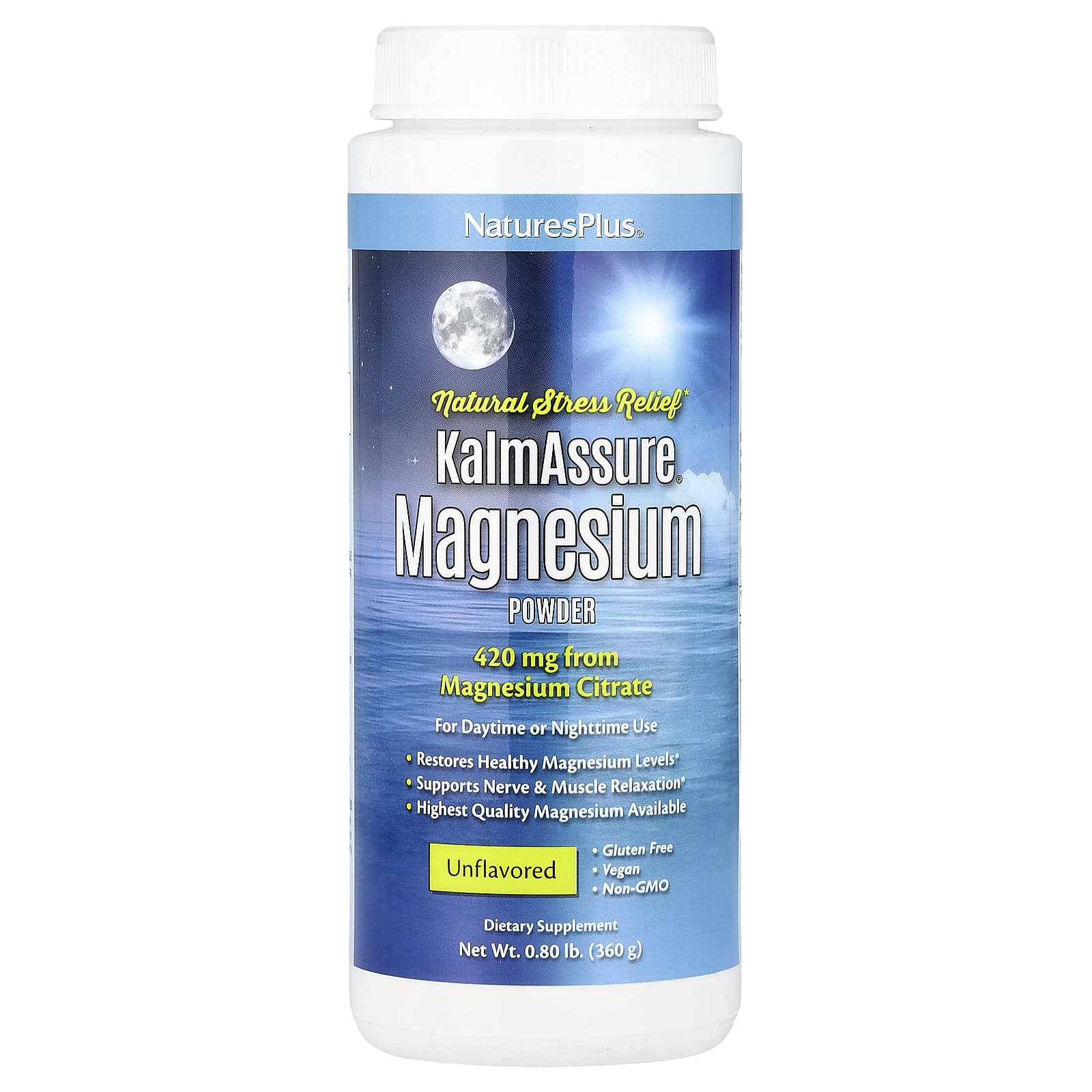 

Kalmassure Magnesium Powder, Unflavored, 400Mg, 360G(0.80Lb)