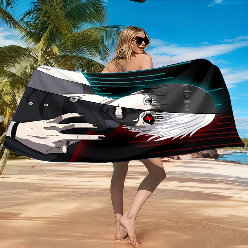 Tokyo Ghoul Kaneki's Struggle Beach Towel, Quick-drying, Easy to Care for, Suitable for Both Fitness and Beach Vacations,Sports Essential