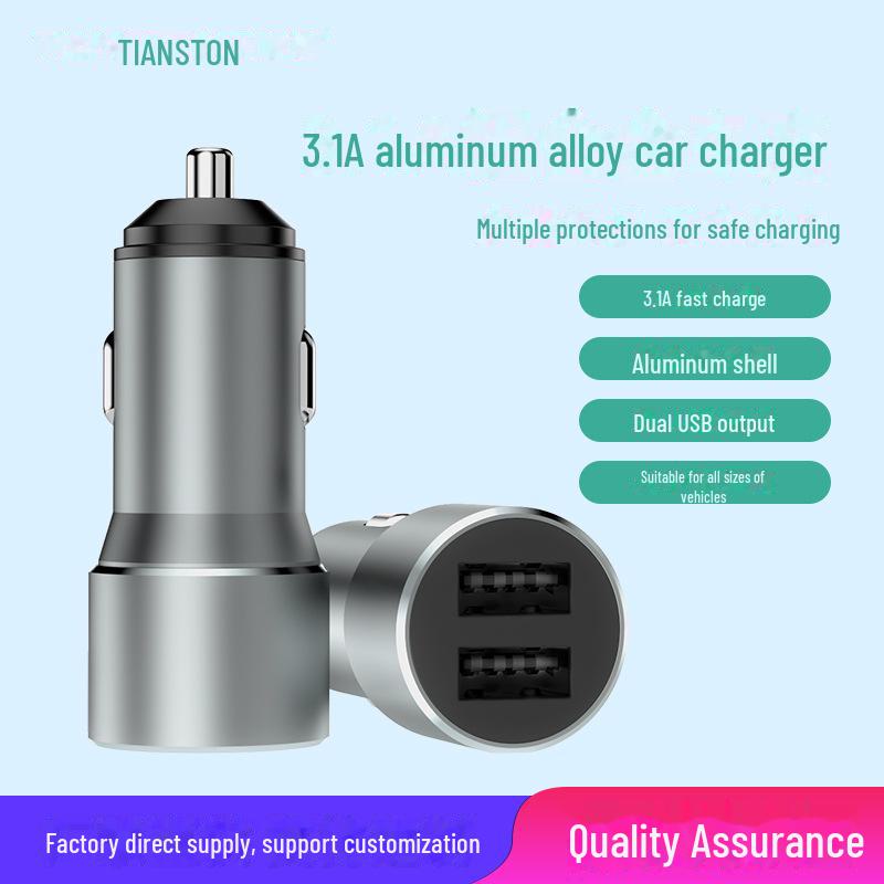 

Автомобильное зарядное устройство мощностью 100 Вт с двумя портами и сверхбыстрой зарядкой: Адаптер USB Type-C и PD30W Z06 Car Charger