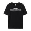 Currently Kicking Cancers Ass Motivational Graphic Tee Shirt Luxury Designer Mans Short Sleeve Tee Classic