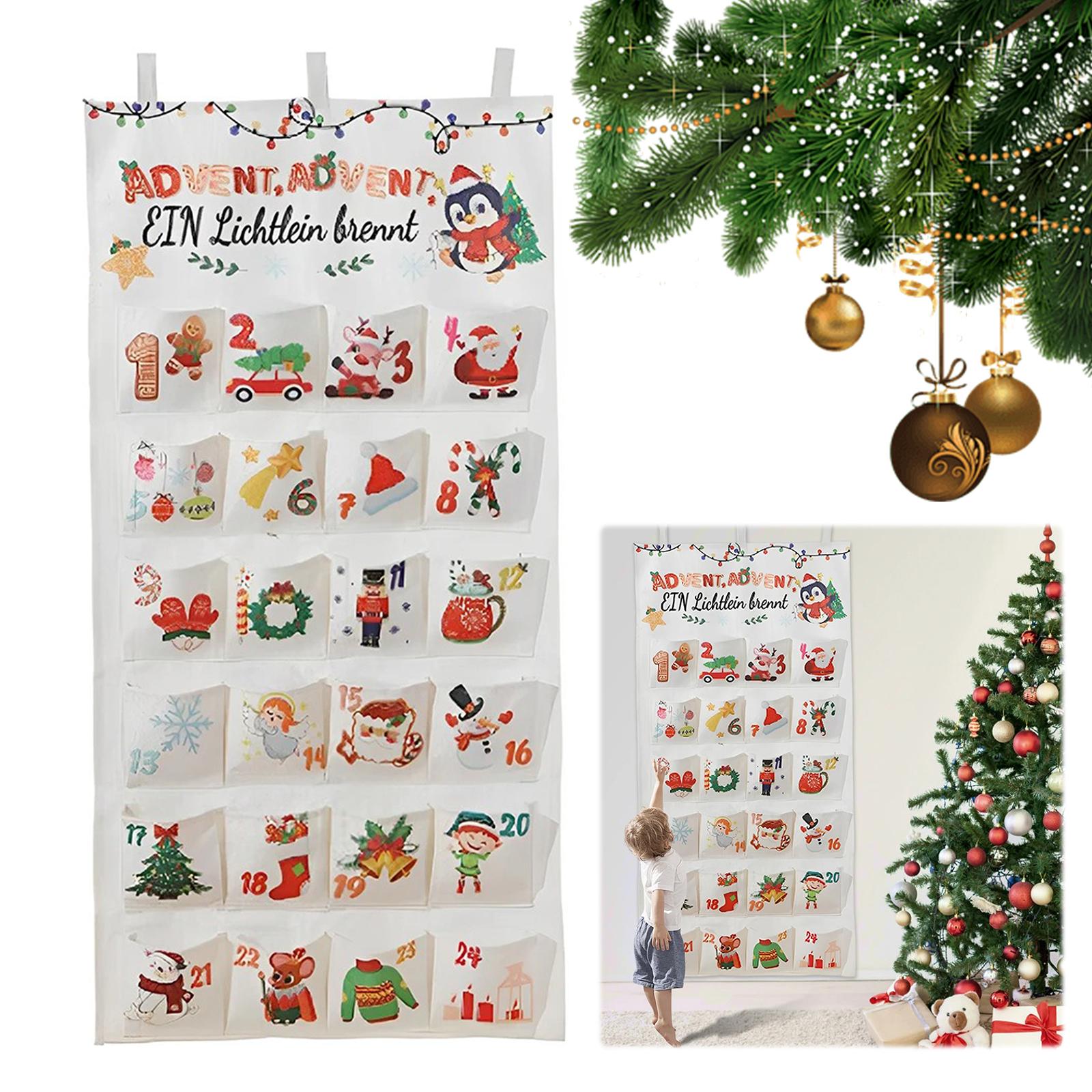 

Fabric Christmas Advent Calendar 2026 with 24 Pockets Empty Advent Calendar To Fill Hanging Storage Bag for Xmas New Year Party China Mainland