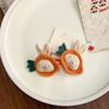 1 Pair Girl Hair Ties Soft Fabric Cartoon Rabbit Bear Carrot Decor Hair Ropes Gentle on Scalp Safe Baby Hair Bands