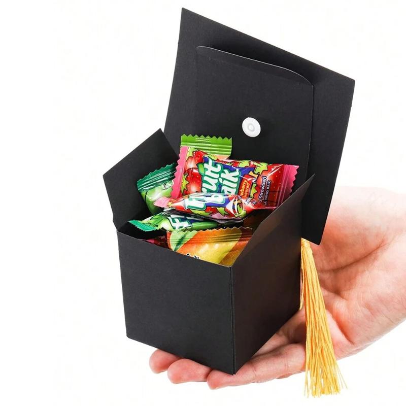 10Pcs Graduation Hat Candy Gift Box With Tassel Graduation Party Favors Decoration Graduation Cap Box
