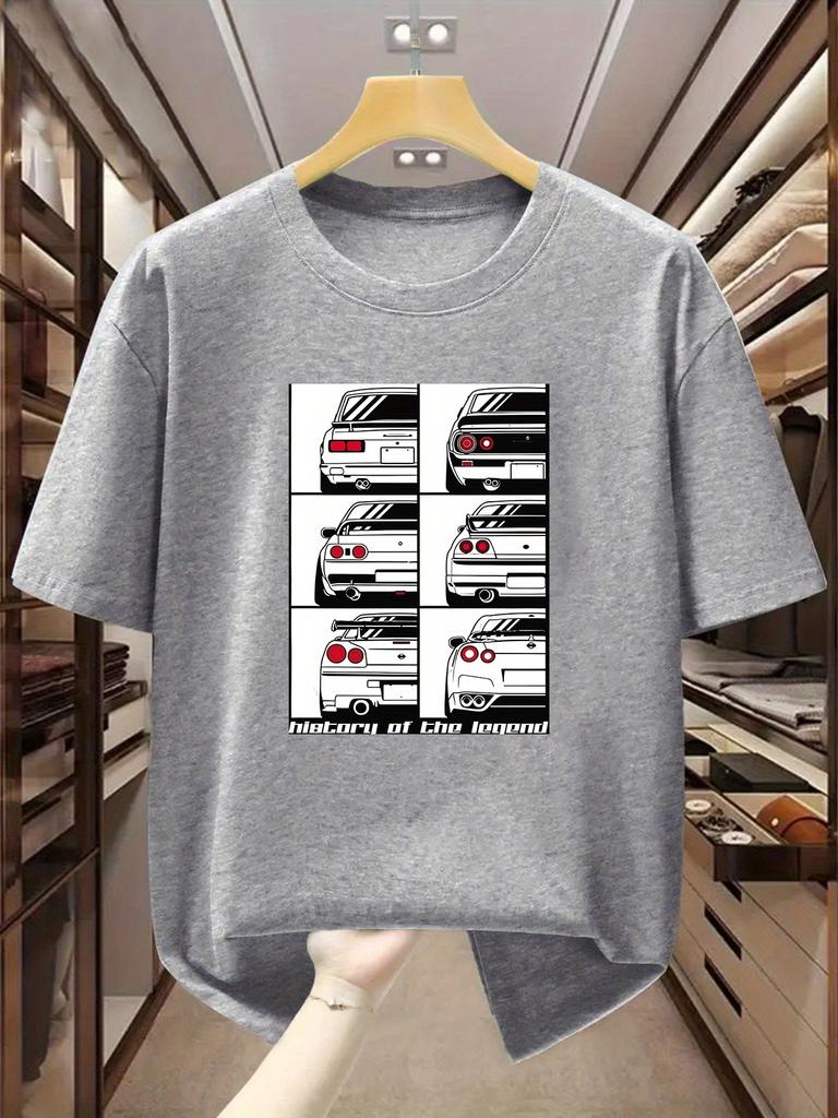Lustiger Grafikdruck Herren T-Shirt Baumwolle Rundhals kurzärmliges T-Shirt Vintage Unisex lässig Harajuku T-Shirts Oberteile Übergroße T-Shirts